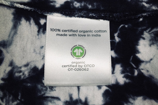 GOTS certification on organic textile label