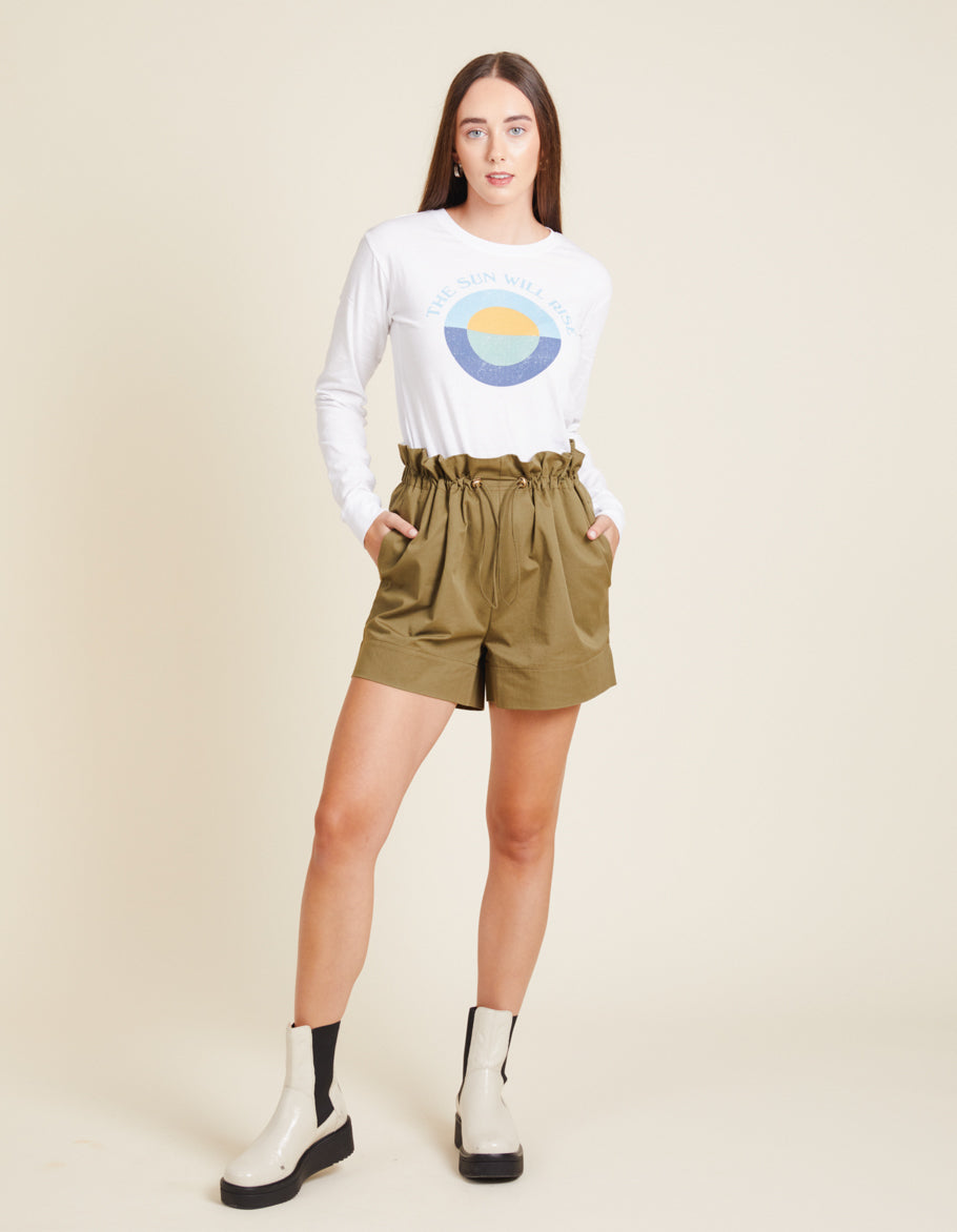 Sustainable Relaxed White Long Sleeve Top | YesAnd Apparel