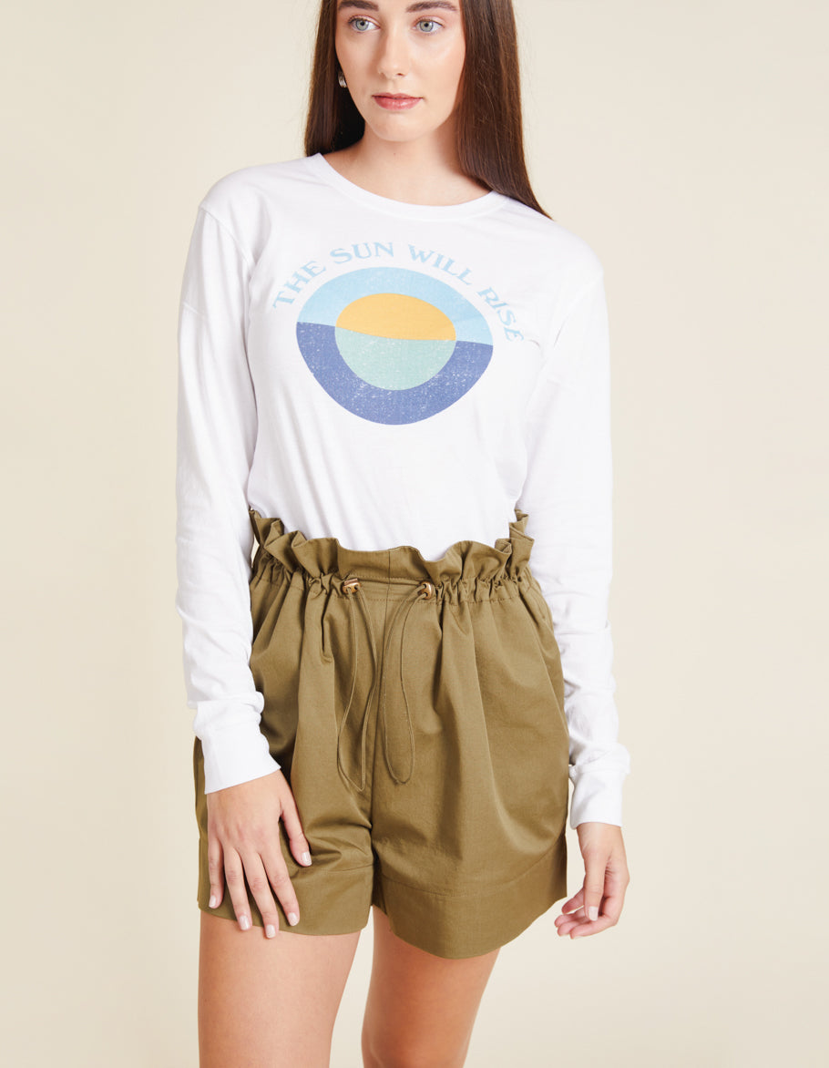 Sustainable Relaxed White Long Sleeve Top | YesAnd Apparel